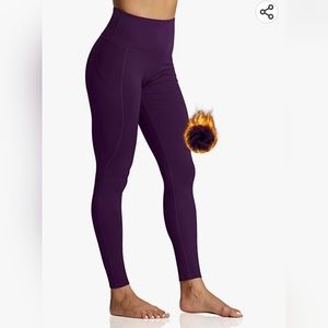 Zuty Fleeced Lined Leggings High Waisted with Pockets